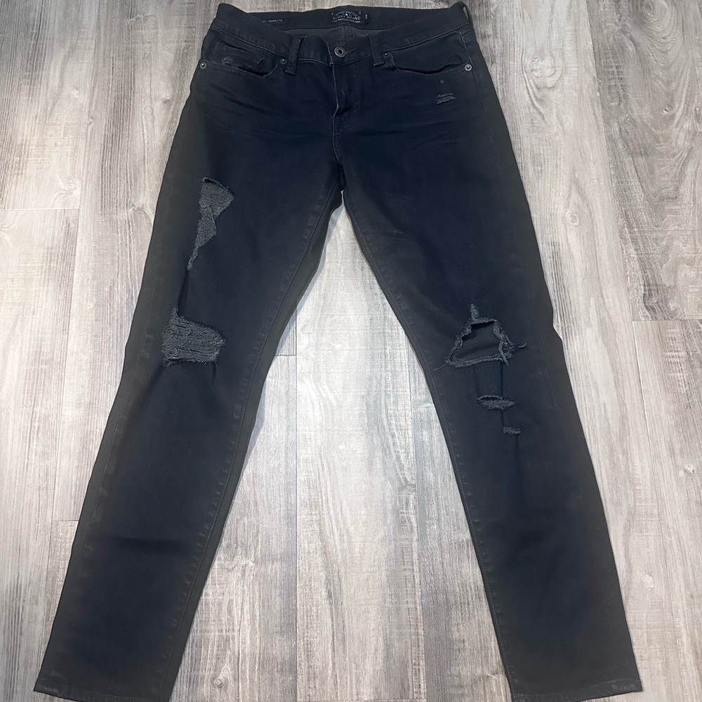 Lucky Brand Sienna Cigarette blk distress jeans 2/26 - Picture 3 of 7